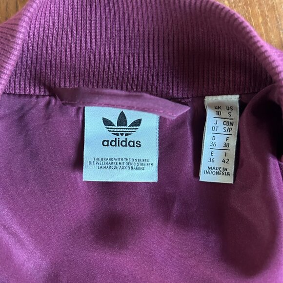 Adidas Velour Track Jacket - size S (Purple and Black) - Picture 3 of 3
